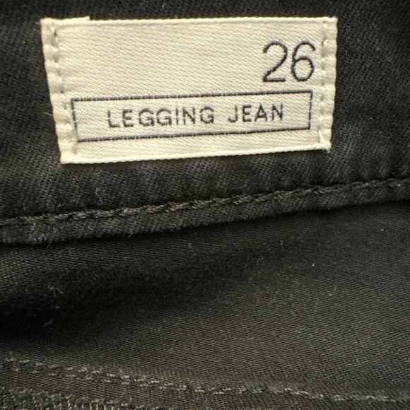 1969 WOMENS COATED BIKER LEGGING JEANS black Gap size 26 - Picture 12 of 12